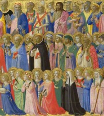 Fra Angelico, c.1400-1455; The Forerunners of Christ with Saints and Martyrs: Inner Right Predella Panel Fra Angelico, c.1400-1455; The Forerunners of Christ with Saints and Martyrs: Inner Right Predella Panel