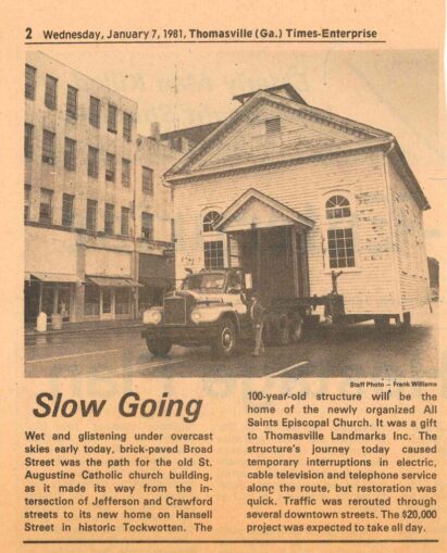 Slow Going Church Moved Jan. 1981